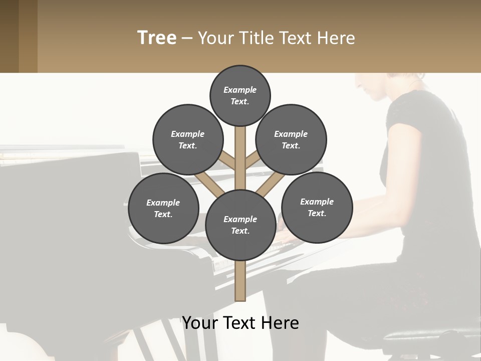 A Woman In A Black Dress Playing A Piano PowerPoint Template