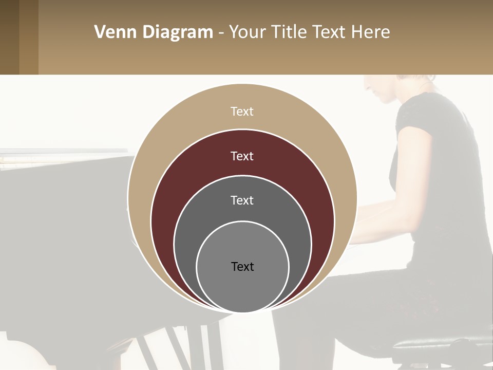 A Woman In A Black Dress Playing A Piano PowerPoint Template