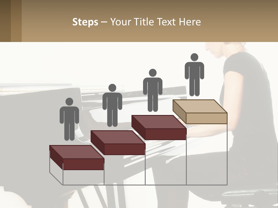 A Woman In A Black Dress Playing A Piano PowerPoint Template