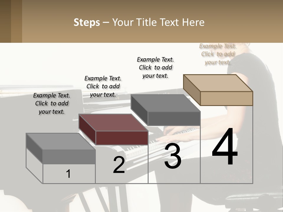 A Woman In A Black Dress Playing A Piano PowerPoint Template