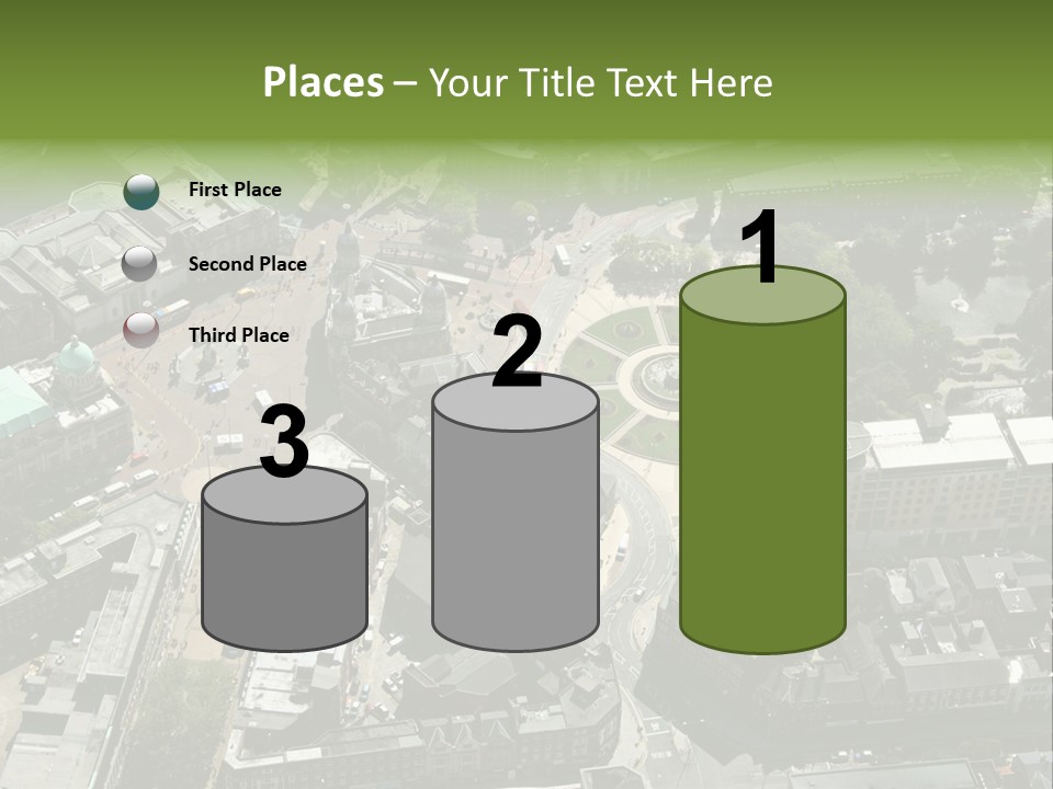 An Aerial View Of A City With Lots Of Buildings PowerPoint Template
