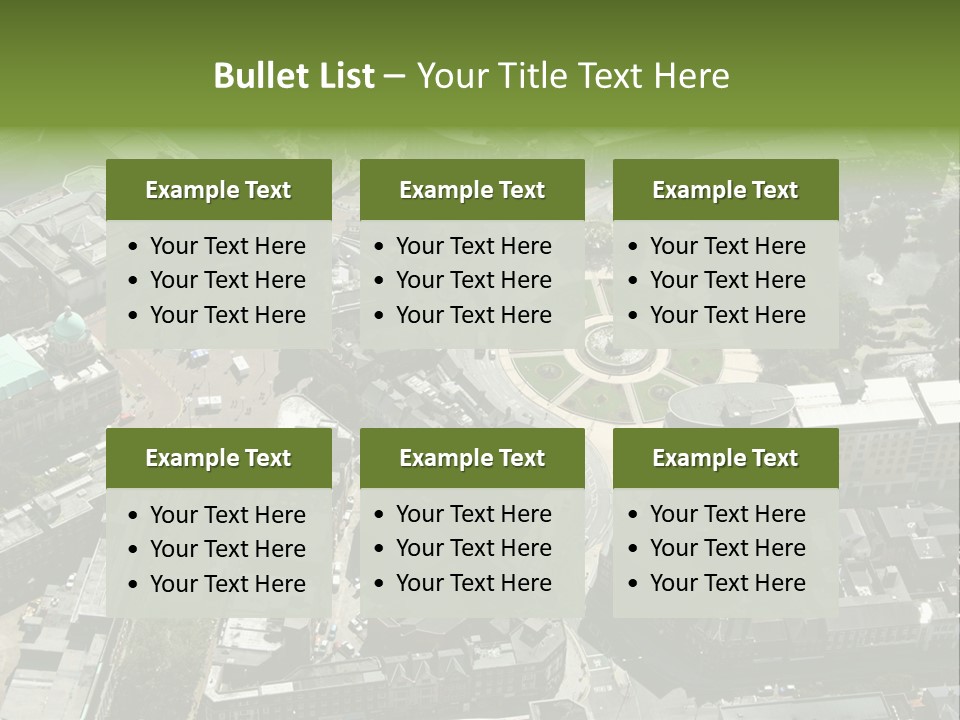 An Aerial View Of A City With Lots Of Buildings PowerPoint Template