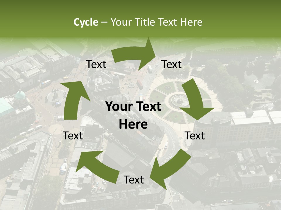 An Aerial View Of A City With Lots Of Buildings PowerPoint Template
