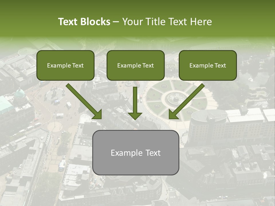 An Aerial View Of A City With Lots Of Buildings PowerPoint Template