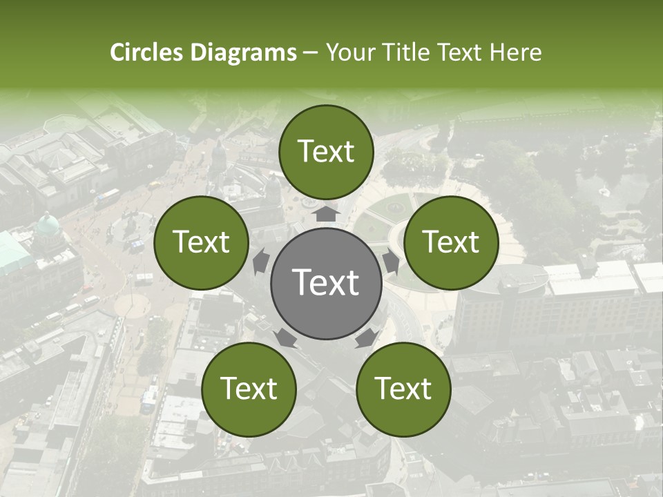 An Aerial View Of A City With Lots Of Buildings PowerPoint Template