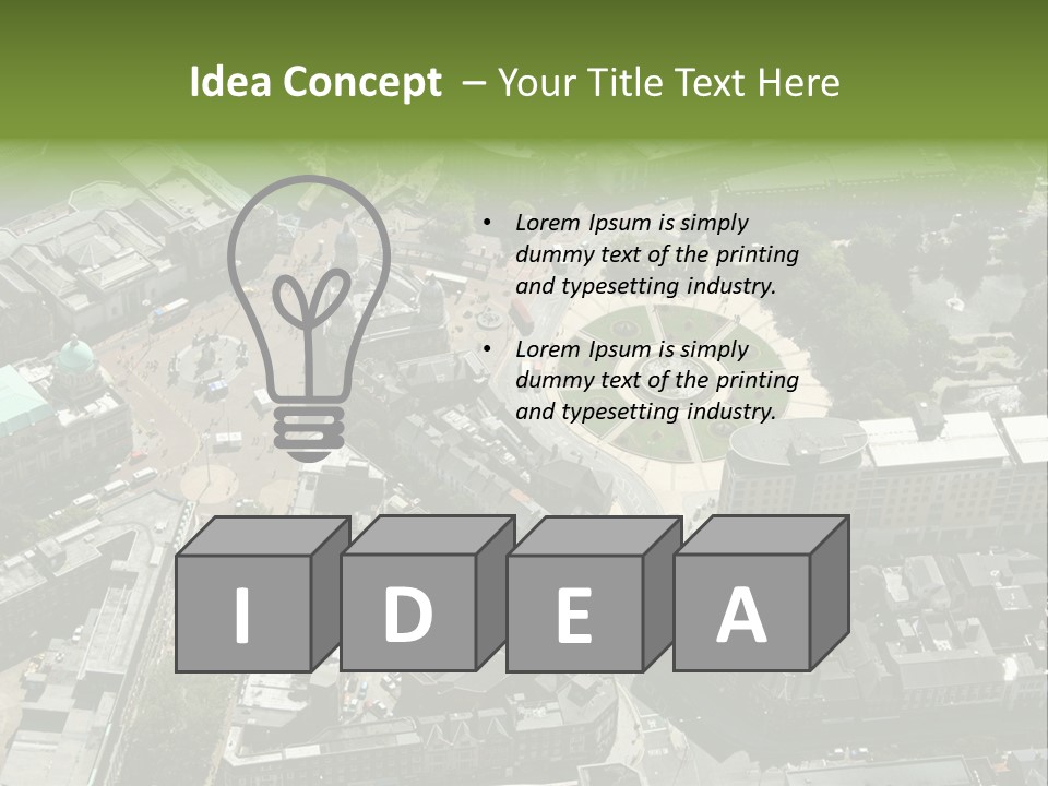 An Aerial View Of A City With Lots Of Buildings PowerPoint Template