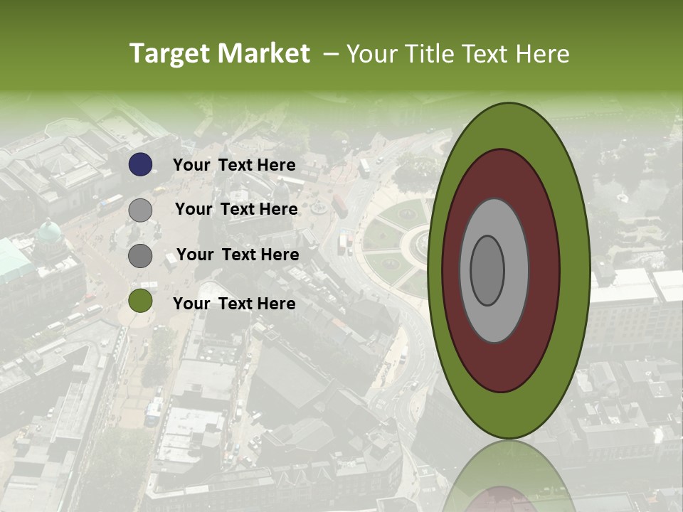 An Aerial View Of A City With Lots Of Buildings PowerPoint Template