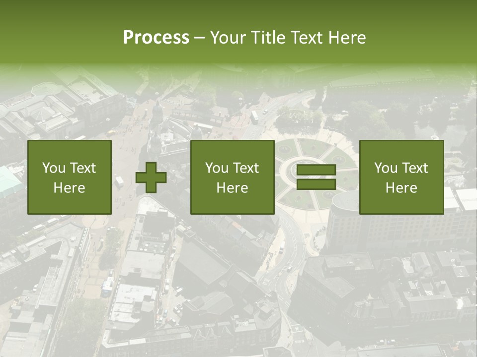 An Aerial View Of A City With Lots Of Buildings PowerPoint Template