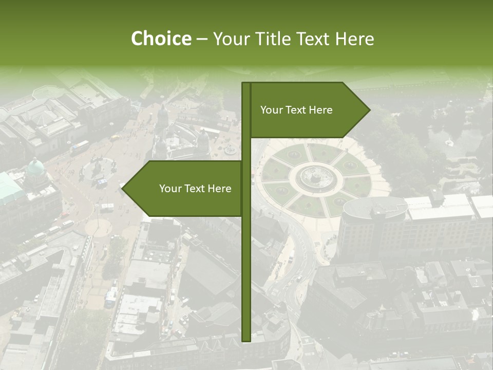 An Aerial View Of A City With Lots Of Buildings PowerPoint Template