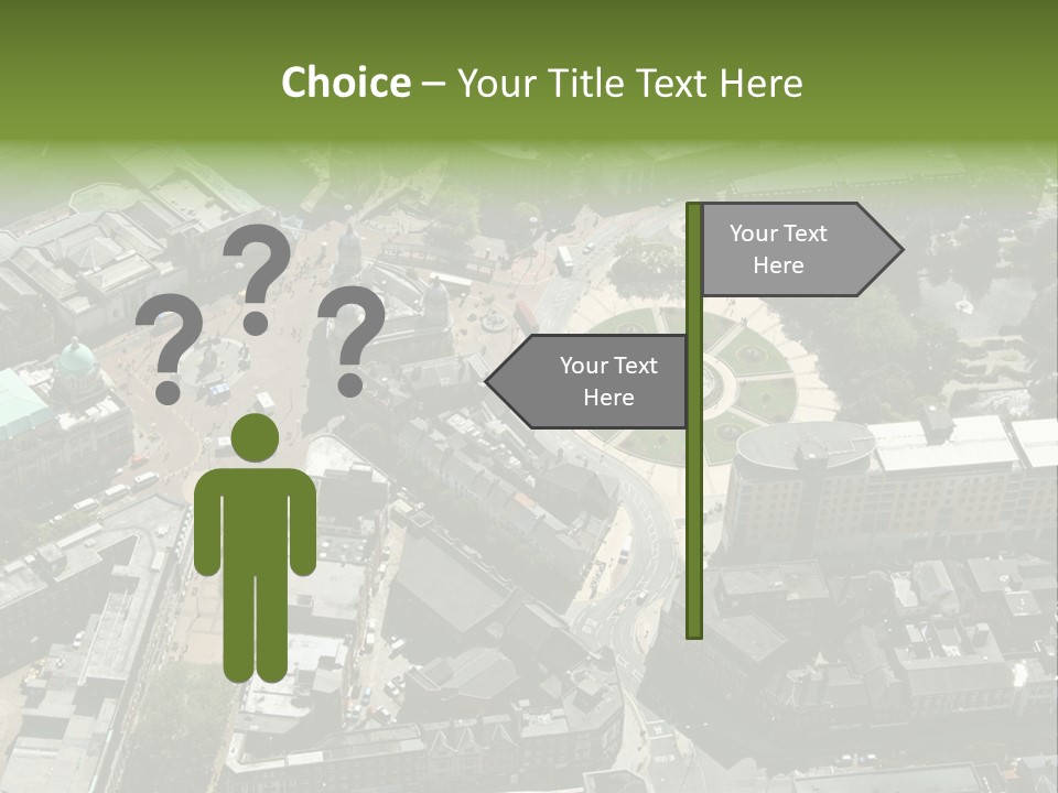An Aerial View Of A City With Lots Of Buildings PowerPoint Template