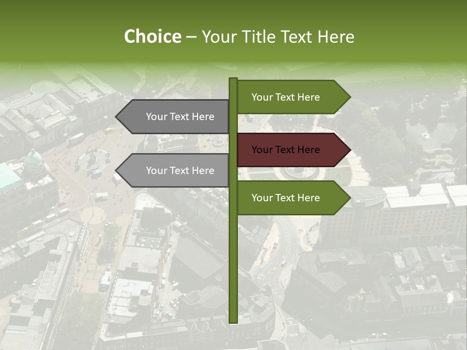 An Aerial View Of A City With Lots Of Buildings PowerPoint Template