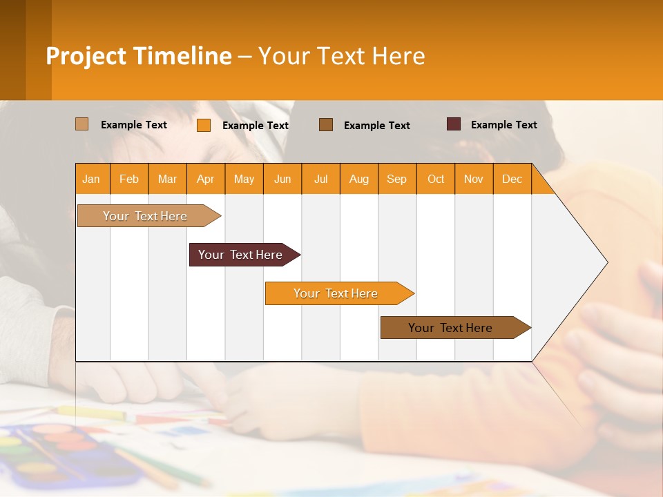 A Man And A Child Are Writing On A Piece Of Paper PowerPoint Template