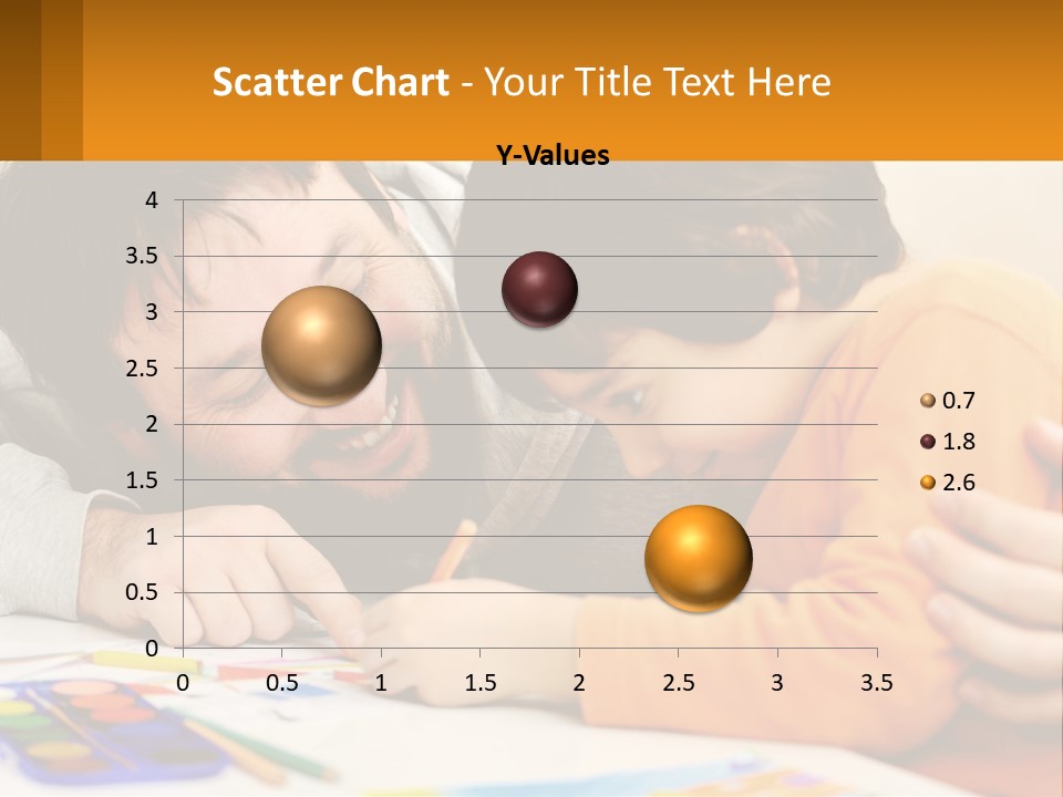 A Man And A Child Are Writing On A Piece Of Paper PowerPoint Template
