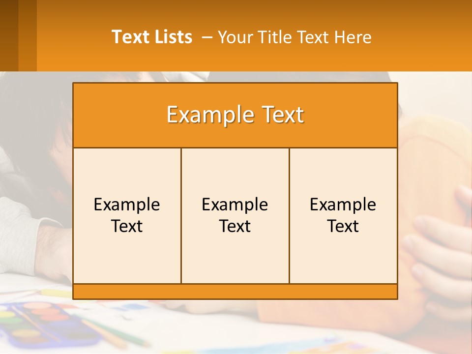A Man And A Child Are Writing On A Piece Of Paper PowerPoint Template