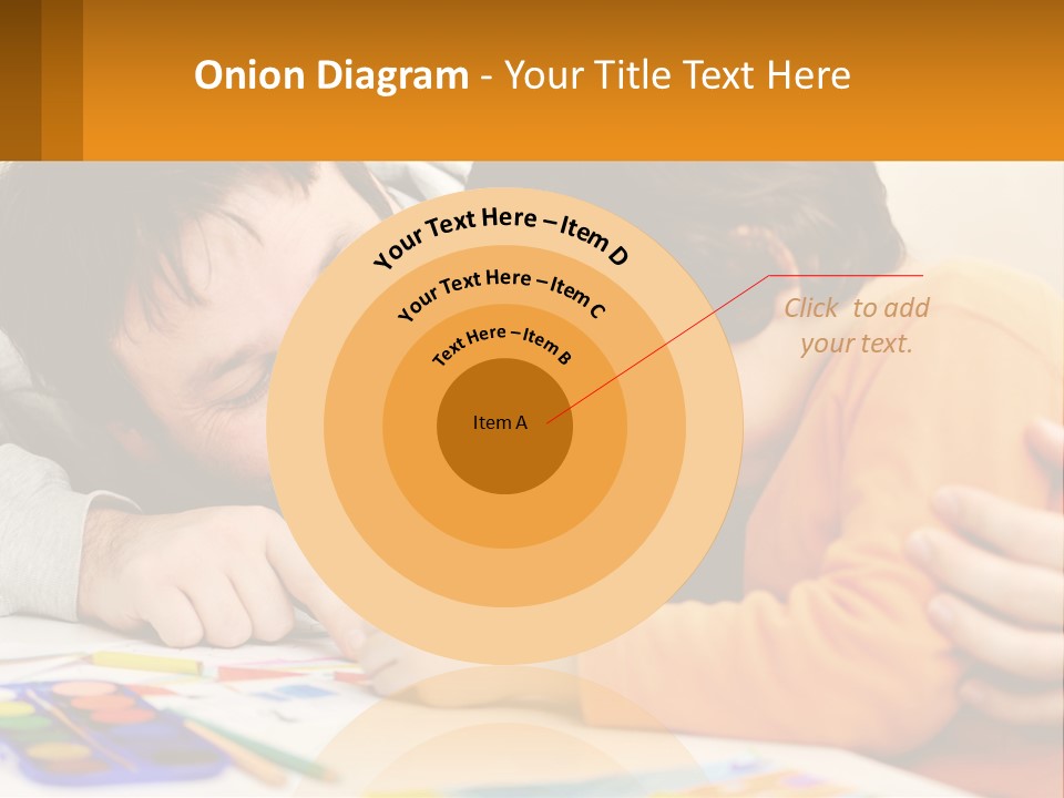 A Man And A Child Are Writing On A Piece Of Paper PowerPoint Template