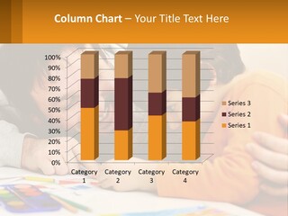 A Man And A Child Are Writing On A Piece Of Paper PowerPoint Template
