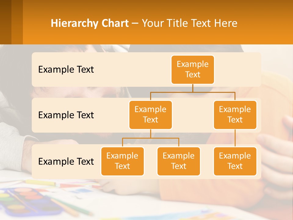 A Man And A Child Are Writing On A Piece Of Paper PowerPoint Template