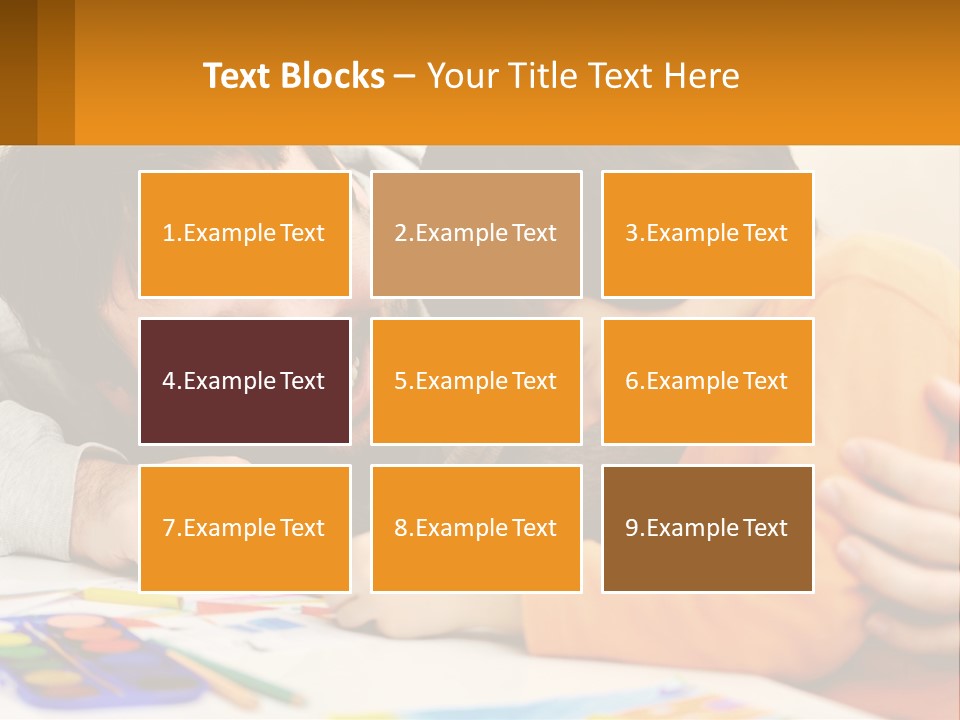 A Man And A Child Are Writing On A Piece Of Paper PowerPoint Template