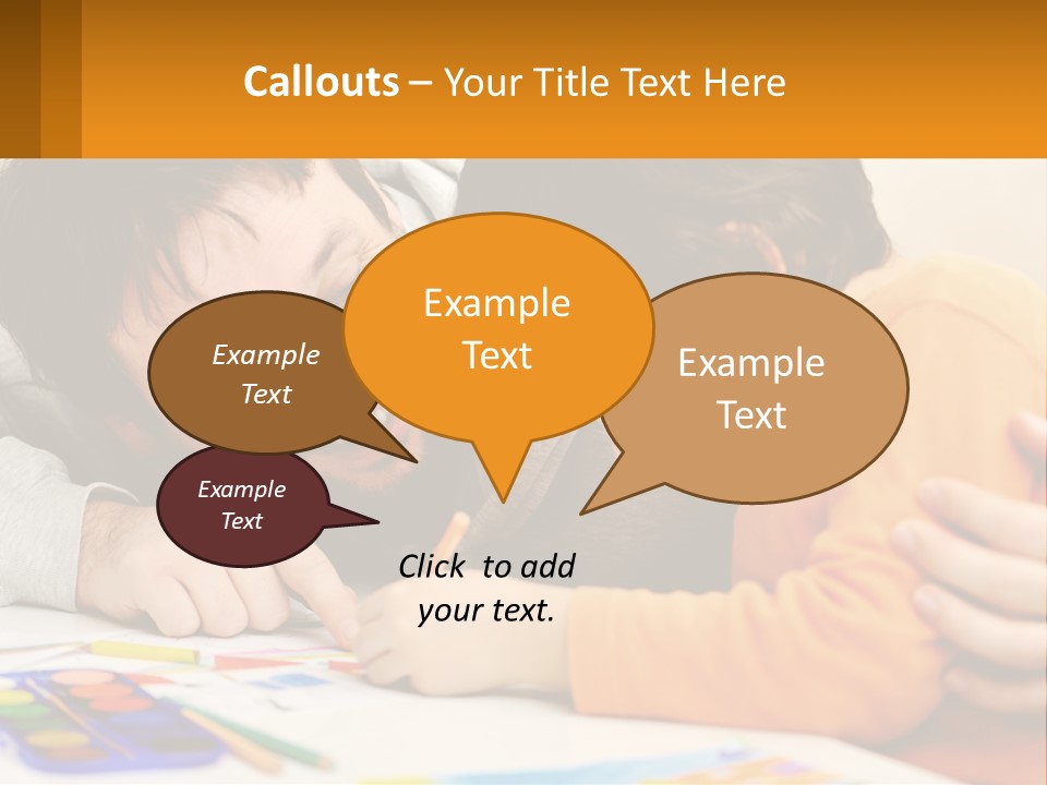 A Man And A Child Are Writing On A Piece Of Paper PowerPoint Template
