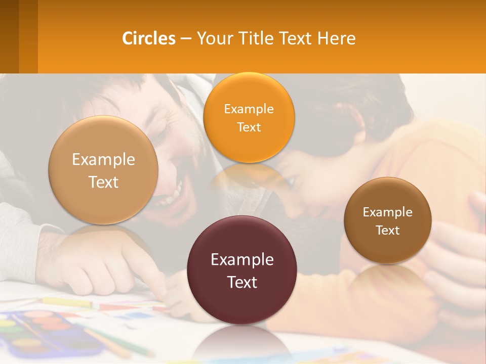 A Man And A Child Are Writing On A Piece Of Paper PowerPoint Template