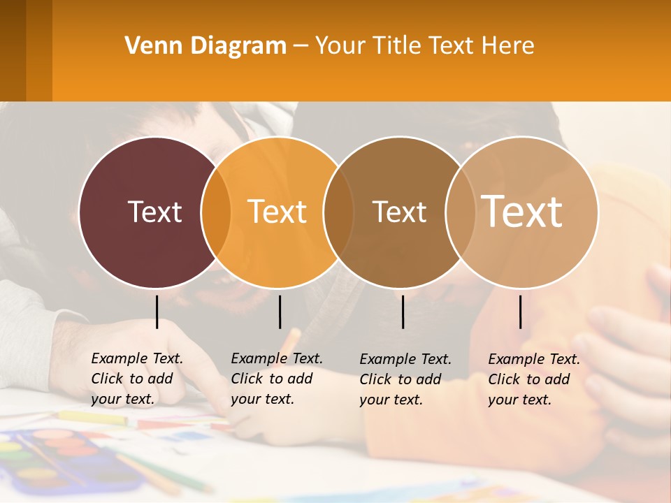 A Man And A Child Are Writing On A Piece Of Paper PowerPoint Template