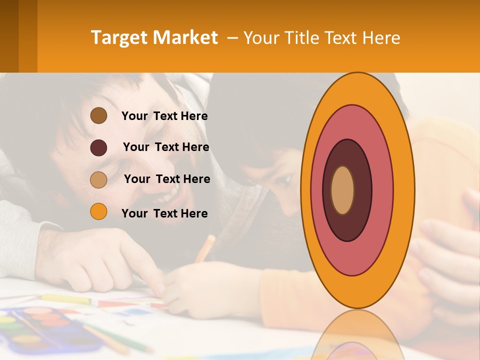A Man And A Child Are Writing On A Piece Of Paper PowerPoint Template