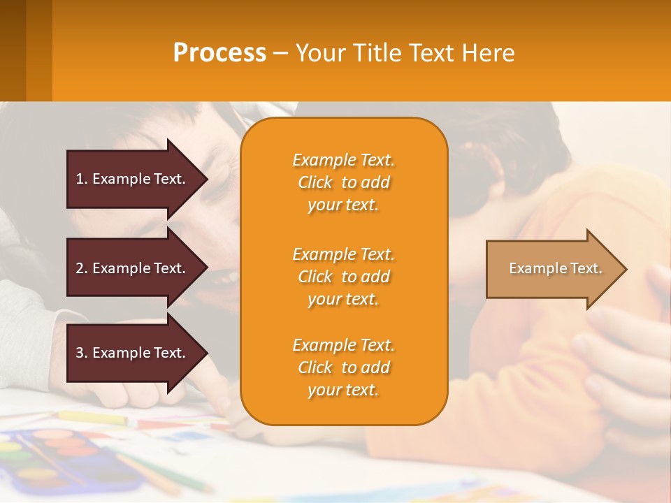 A Man And A Child Are Writing On A Piece Of Paper PowerPoint Template
