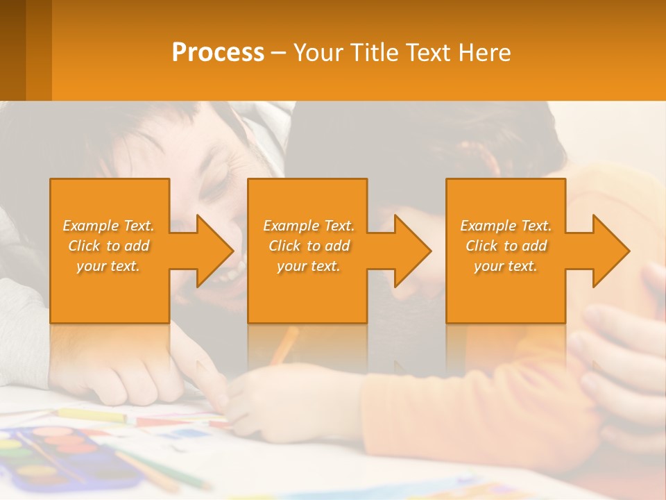 A Man And A Child Are Writing On A Piece Of Paper PowerPoint Template