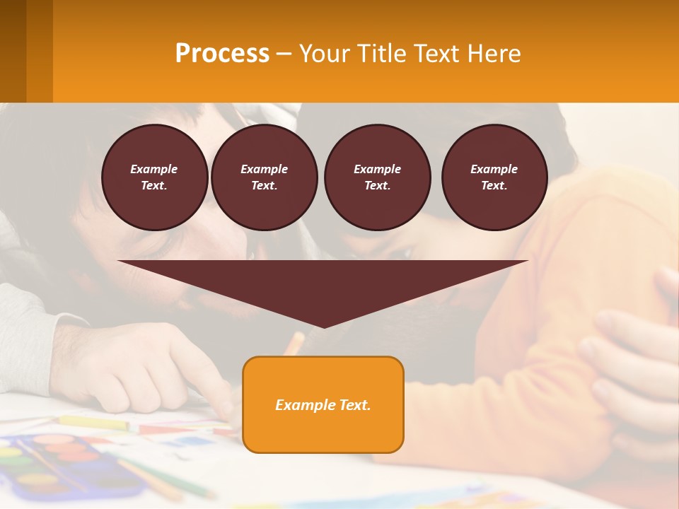 A Man And A Child Are Writing On A Piece Of Paper PowerPoint Template