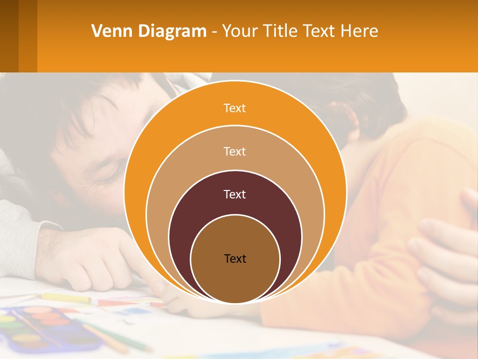A Man And A Child Are Writing On A Piece Of Paper PowerPoint Template