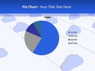 A Large Group Of Blue Clouds On A White Background PowerPoint Template