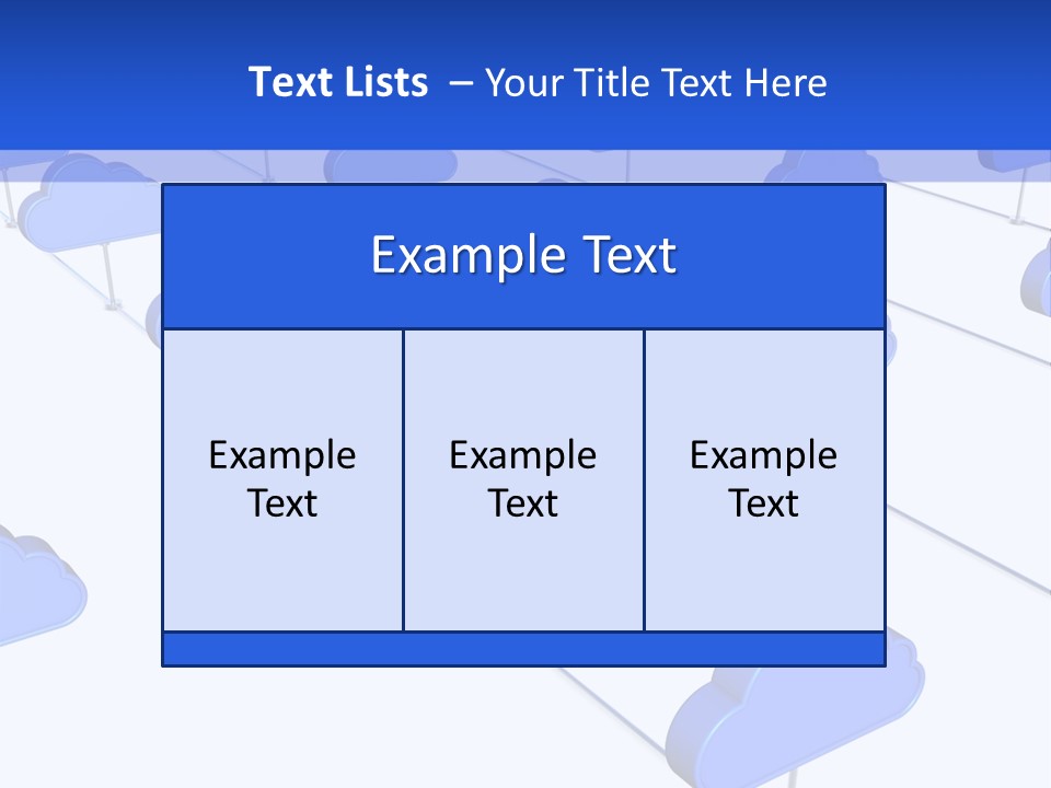 A Large Group Of Blue Clouds On A White Background PowerPoint Template