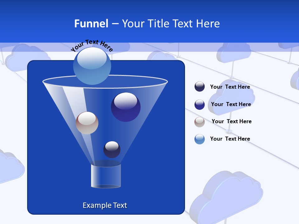 A Large Group Of Blue Clouds On A White Background PowerPoint Template