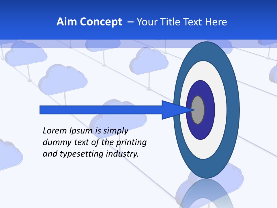 A Large Group Of Blue Clouds On A White Background PowerPoint Template