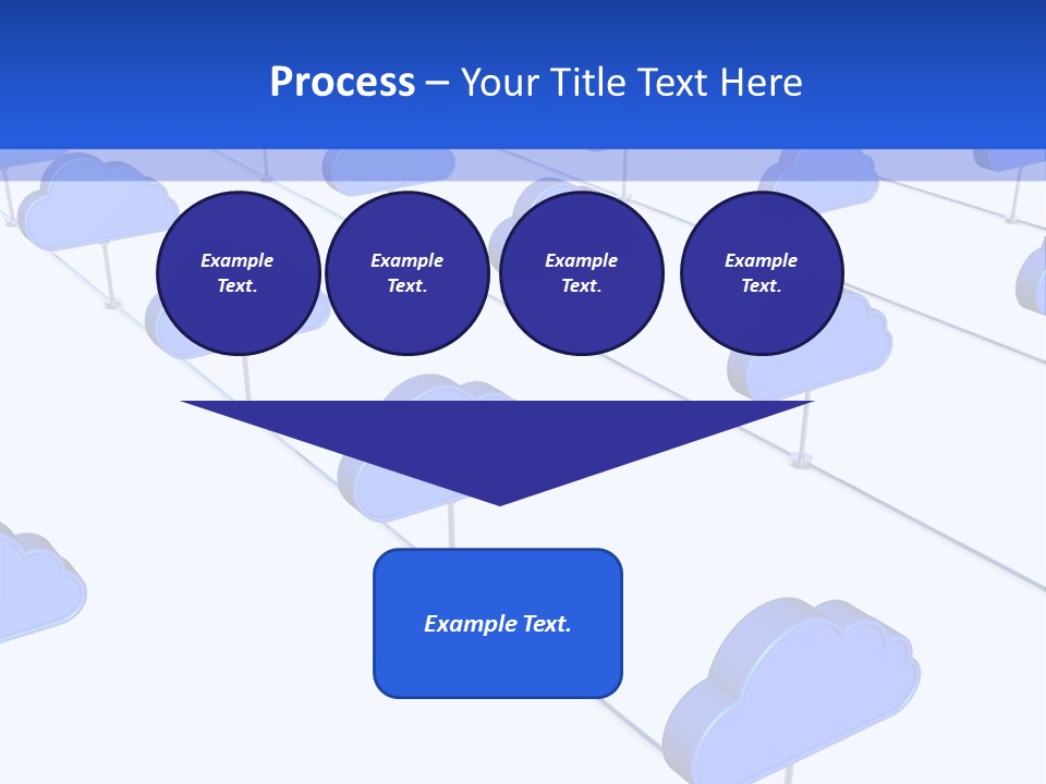 A Large Group Of Blue Clouds On A White Background PowerPoint Template