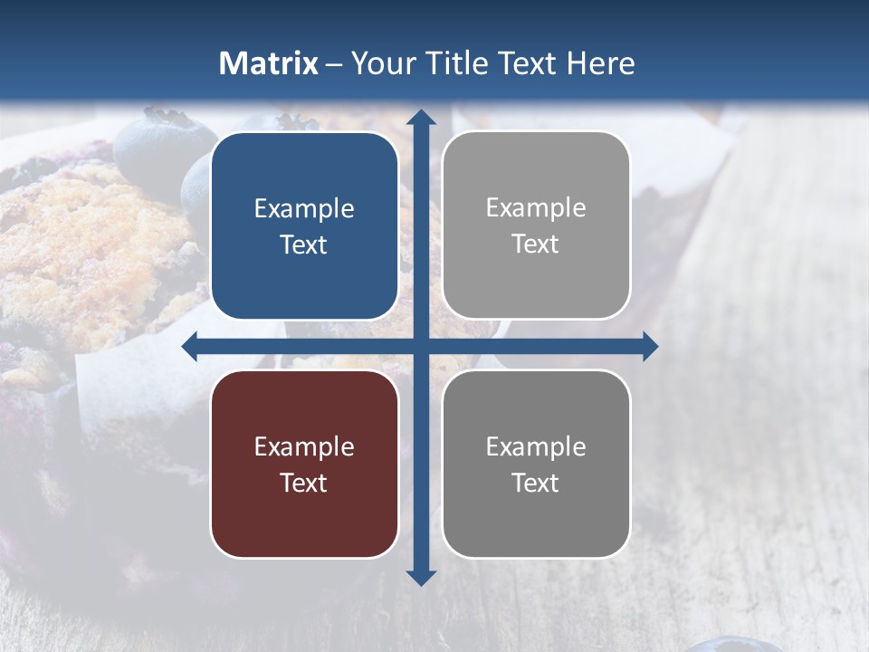 A Muffin With Blueberries On A Wooden Table PowerPoint Template