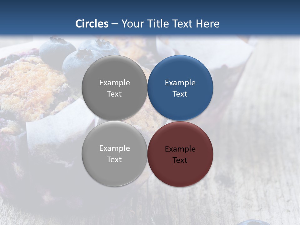 A Muffin With Blueberries On A Wooden Table PowerPoint Template