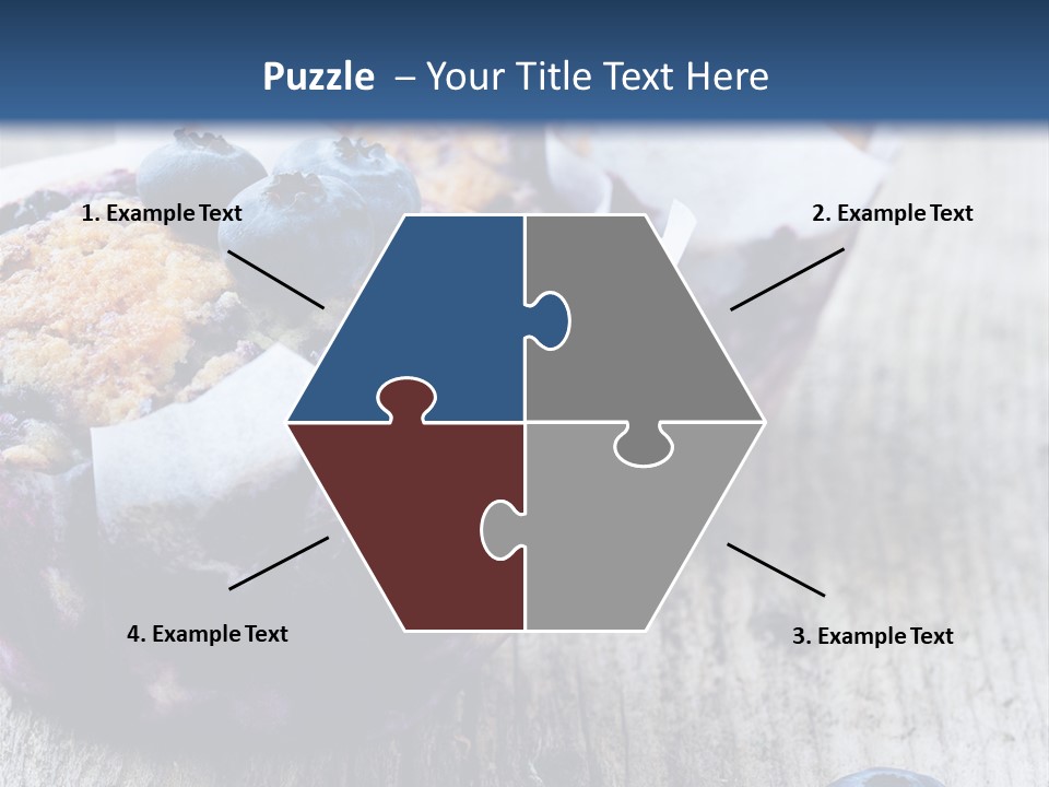 A Muffin With Blueberries On A Wooden Table PowerPoint Template