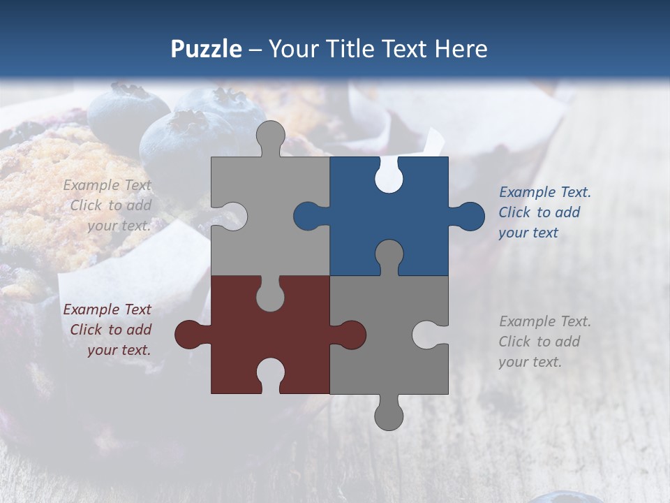 A Muffin With Blueberries On A Wooden Table PowerPoint Template