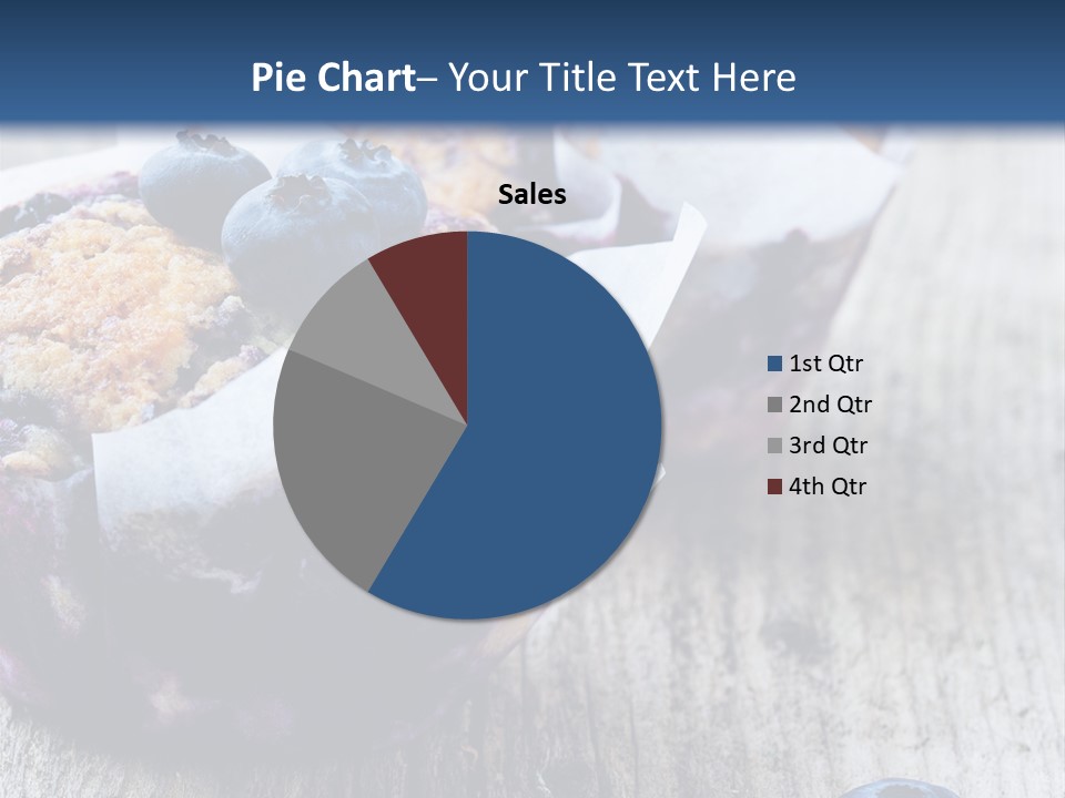 A Muffin With Blueberries On A Wooden Table PowerPoint Template