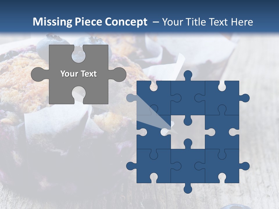 A Muffin With Blueberries On A Wooden Table PowerPoint Template