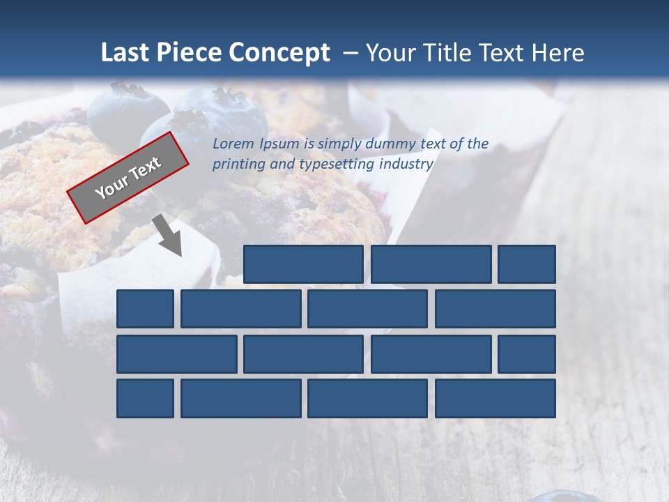 A Muffin With Blueberries On A Wooden Table PowerPoint Template