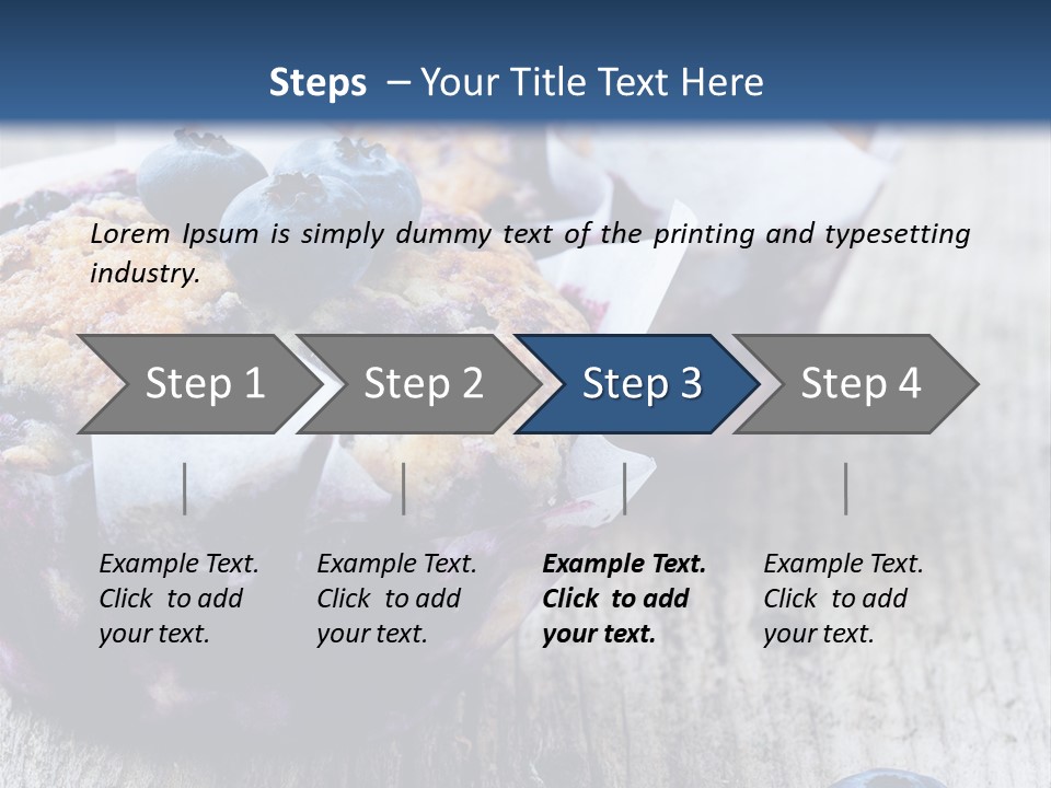 A Muffin With Blueberries On A Wooden Table PowerPoint Template