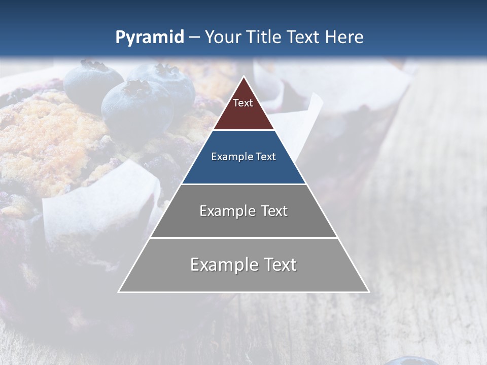 A Muffin With Blueberries On A Wooden Table PowerPoint Template