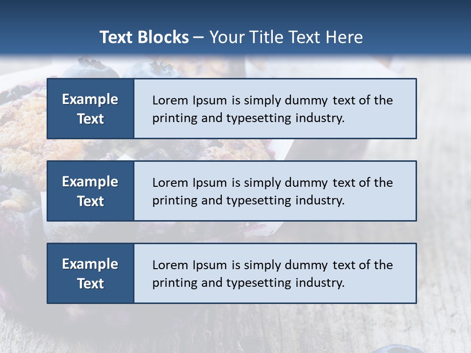 A Muffin With Blueberries On A Wooden Table PowerPoint Template