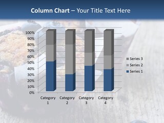 A Muffin With Blueberries On A Wooden Table PowerPoint Template