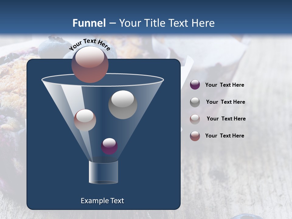 A Muffin With Blueberries On A Wooden Table PowerPoint Template