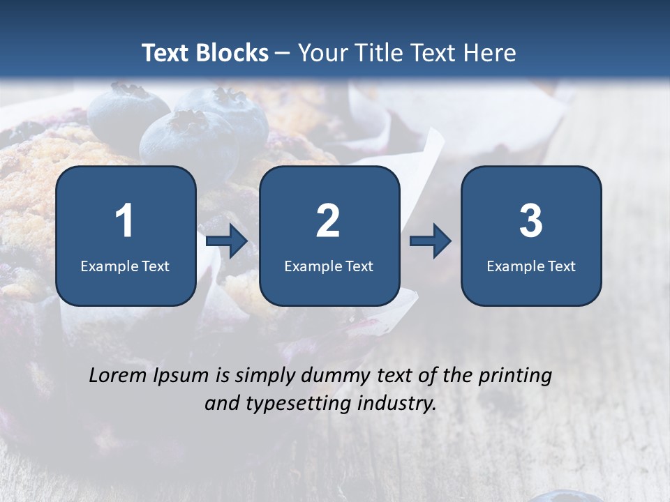 A Muffin With Blueberries On A Wooden Table PowerPoint Template