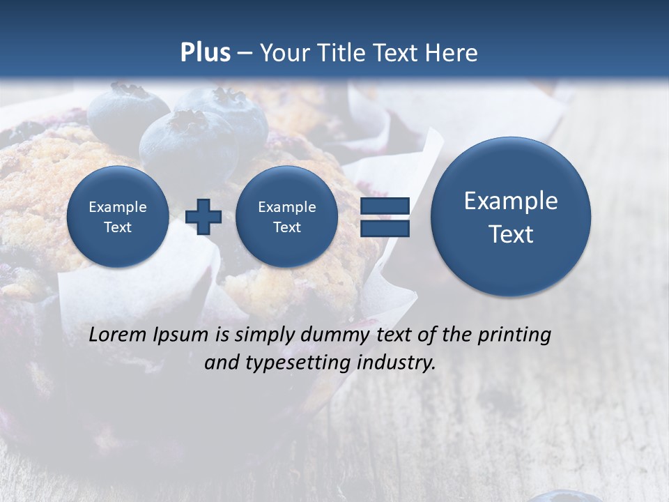A Muffin With Blueberries On A Wooden Table PowerPoint Template