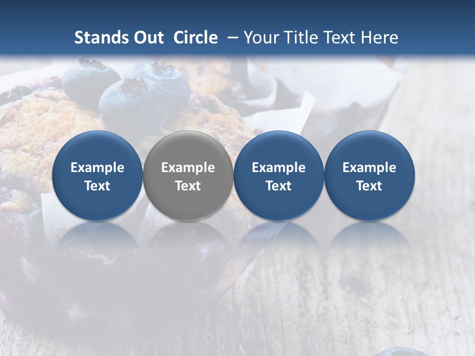 A Muffin With Blueberries On A Wooden Table PowerPoint Template